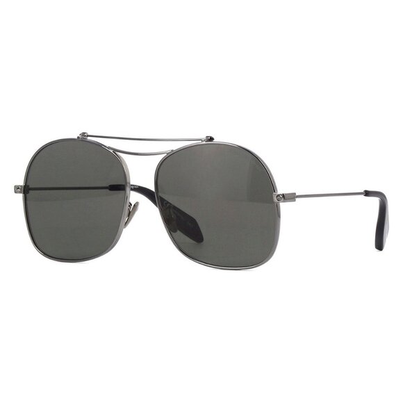 New ALEXANDER MCQUEEN Grey Square AM0088S 001 Sunglasses Women - Picture 1 of 4